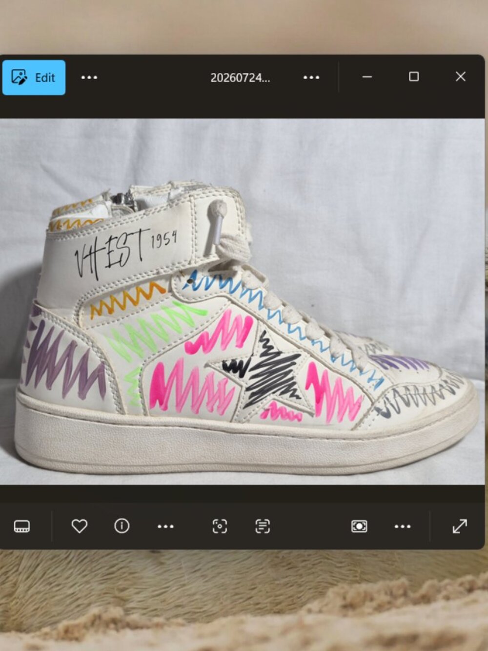 Vintage Havana Dream Multicolor Prrint Swirl High Top Star Sneakers Shoes Size 9
